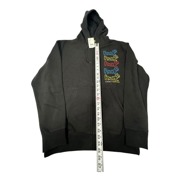 HUF Drop Out Stack F/Z Hoodi‎ Black Multicolor Logo Mens Size S - Picture 6 of 10